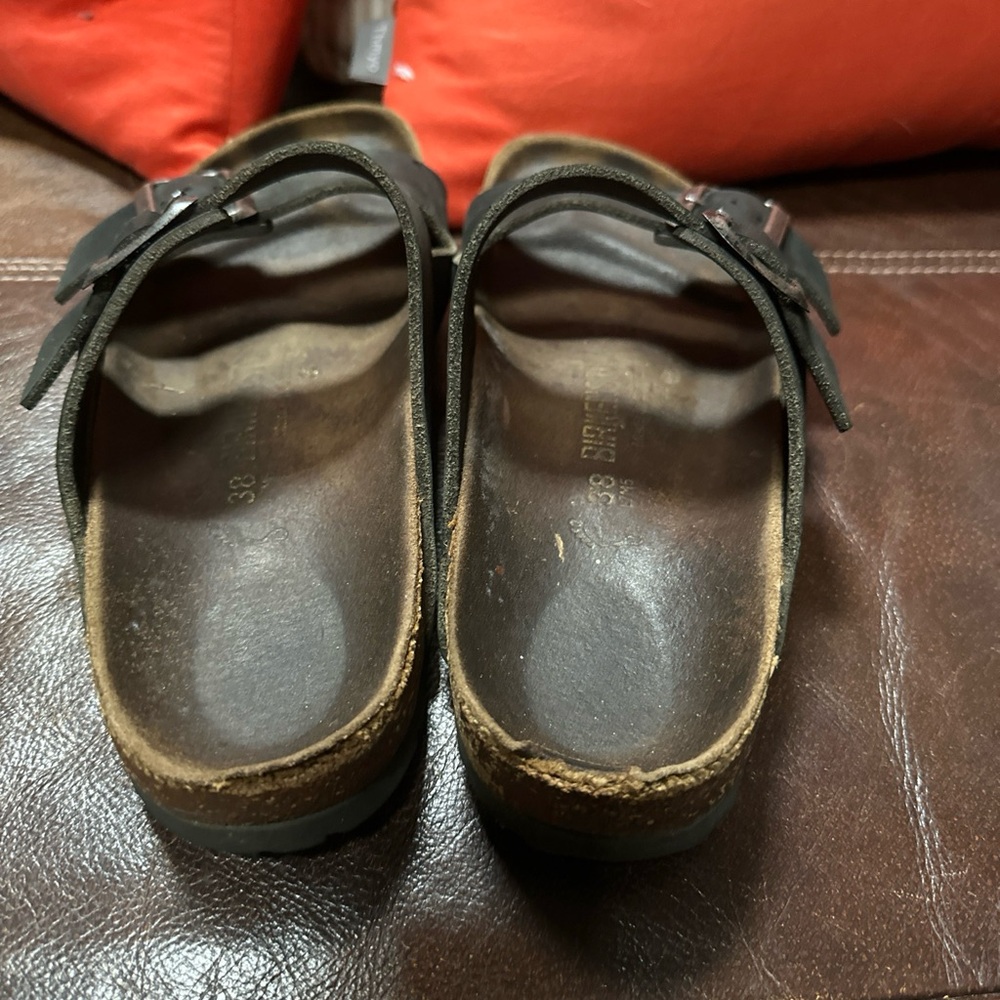 Birkenstock Classic Arizona Vegan Leather Black‎ Sandals Size 38 - Picture 4 of 6